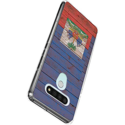 Haiti Flag Dark Wood LG Stylo 6 Clear Case